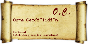 Opra Cecílián névjegykártya